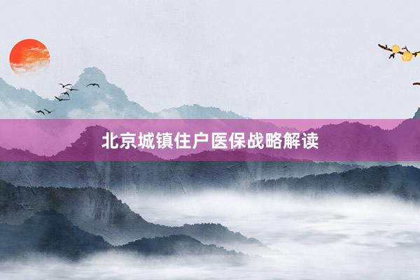 北京城镇住户医保战略解读
